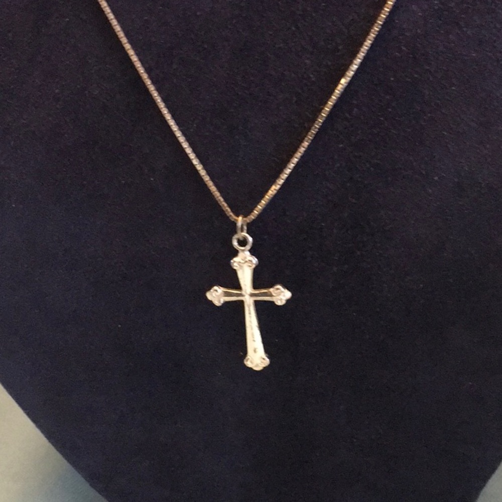 Sterling silver cross necklace